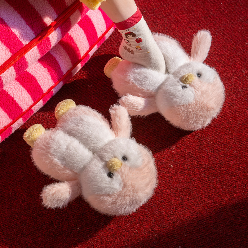 Ketong Home Penguin Cotton Slippers Female Doll Pillow Autumn and Winter Plus Velvet Anti-Slip Couple Warm Stuffed Cotton Slippers