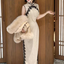 自制旗袍厚款高级西装气质 米白色