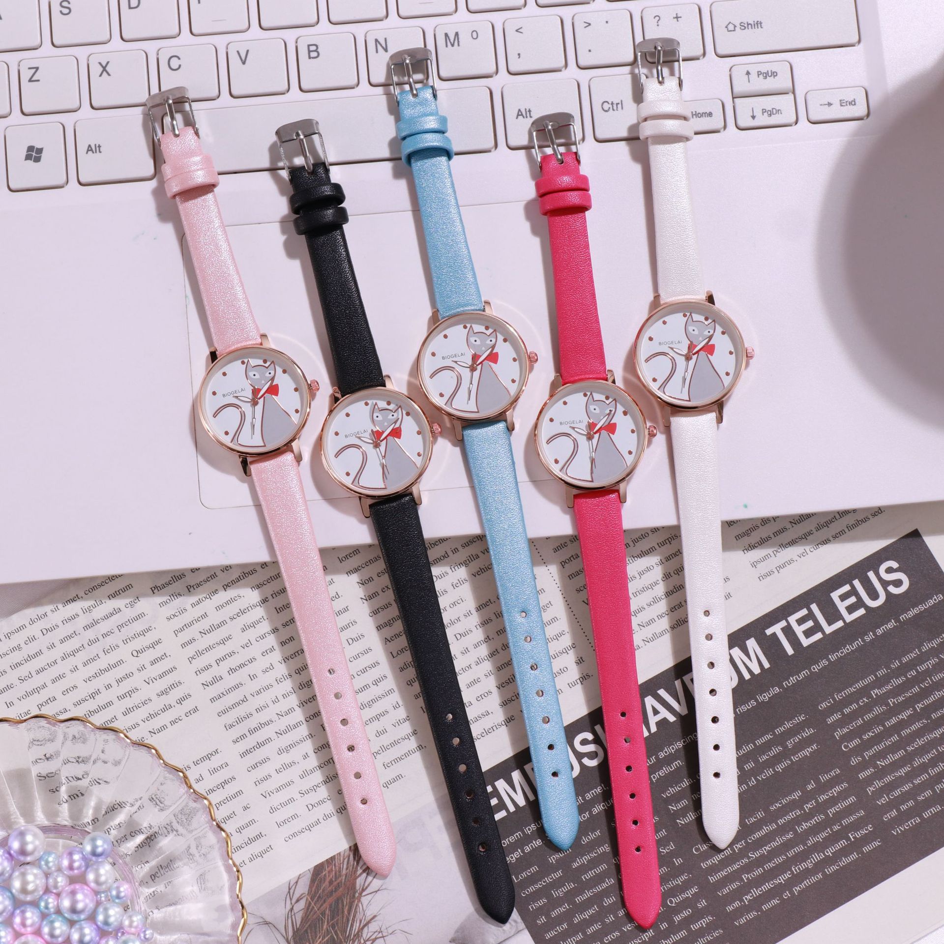 Korean Version Simple Small Dial Literary Retro College Cartoon Cute Fashion Women's Watch Student Couple Watch