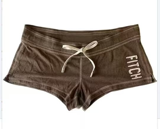 American Retro Fitch Lettered Boxer Swim Trunks for Women, Drawstring Tight-Fitting Sports Shorts, Slim-Fit Shorts, Beach Shorts