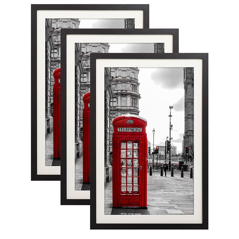 Cross-Border Vintage Black 12x18inch Wooden Picture Frame Set Landscape Poster Framed Wall Hanging Handmade Wholesale