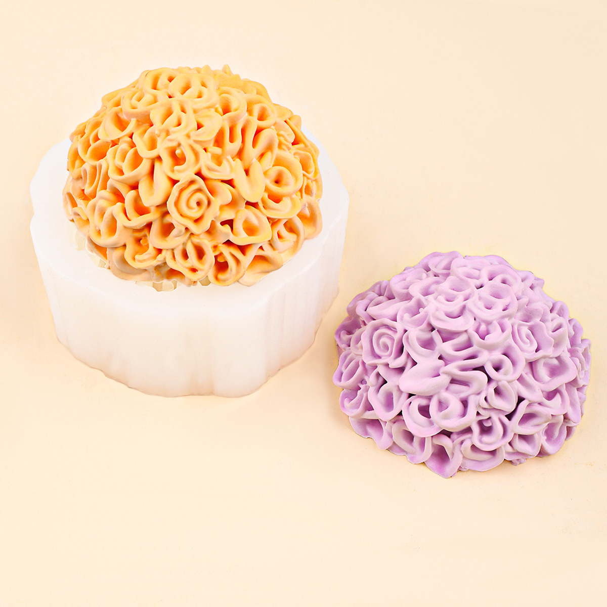 Molde de silicona de flor de caléndula, bola de rosa, vela de aromaterapia de crisantemo, molde de decoración de yeso, molde de chocolate fondant