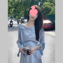 法式温柔风不规则长袖衬衫高腰半身裙两件套女秋季新款时尚套装