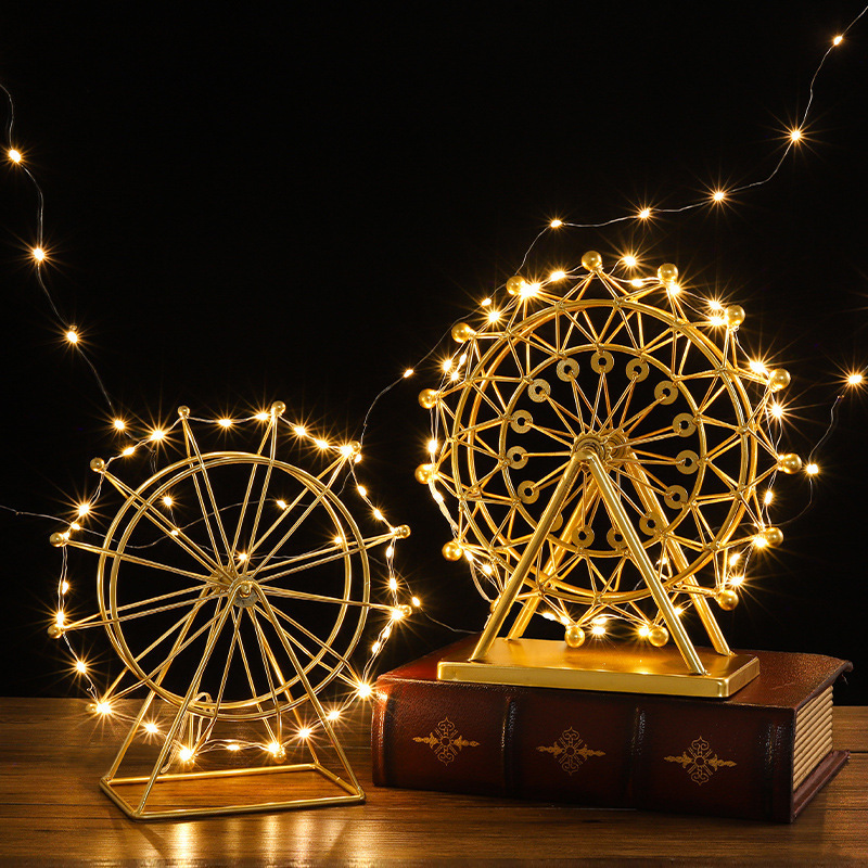 Simple Iron Ferris Wheel Desktop Counter Window Decoration Ornaments Iron Crafts Living Room Bookshelf Decoration Craft
