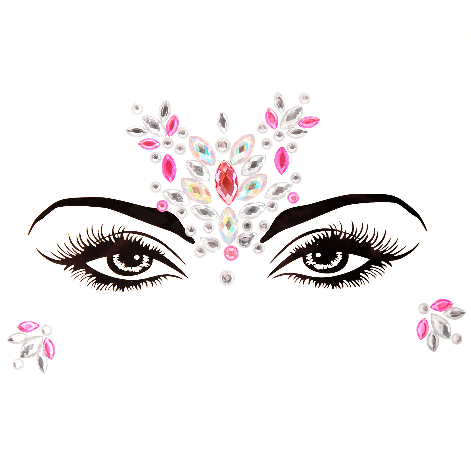 Cruz-frontera nueva cara pegatinas DIY acrílico diamante pegatinas Halloween diamante pegatinas ceja cara pegatinas estrella fiesta