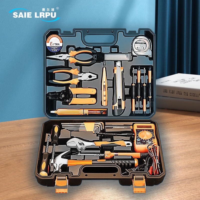 五金工具箱套装赛尔浦家用工具套装学生电工表电烙铁一件批发