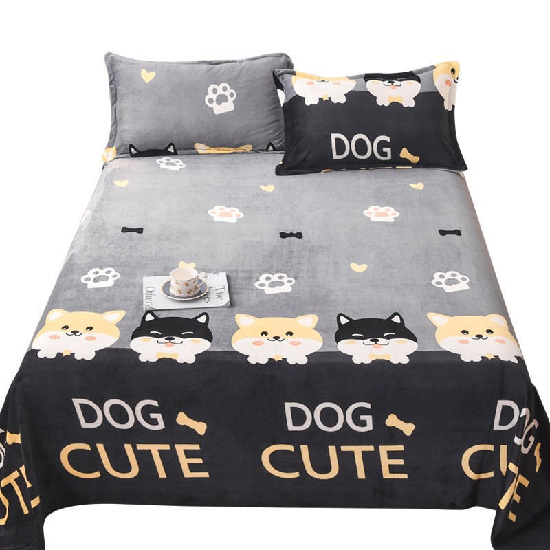 Leche terciopelo coral sábana pieza única más manta de felpa manta de franela manta engrosada dormitorio de invierno lista de edredones