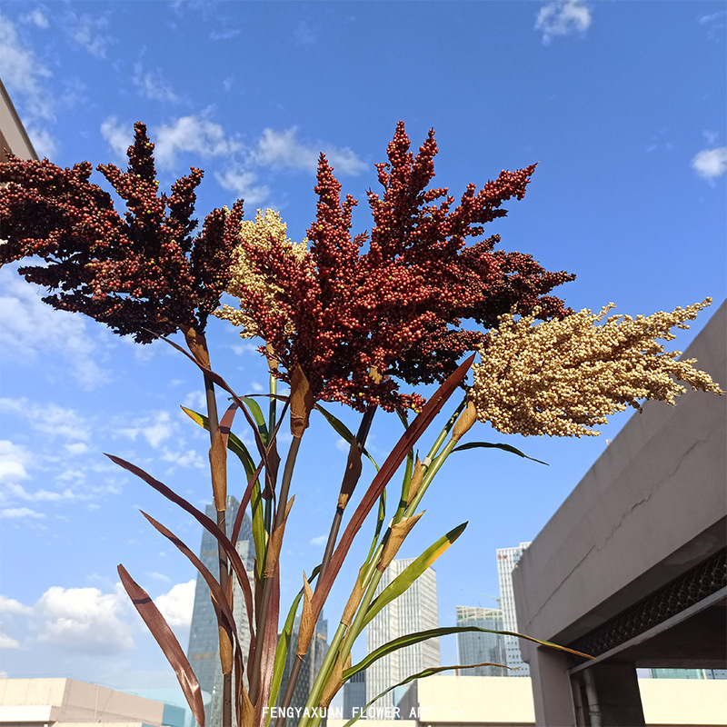 Simulated Floor-Standing Plants, Green Plants, Sorghum Bouquets, Decorative Flowers, Pastoral Farm Art Furniture, Decorative Wooden Mushroom Props Simulated Floor-Standing Plants, Green Plants, Sorghum Bouquets, Decorative Flowers, Pastoral Farm Art Furniture, Decorative Wooden Mushroom Props