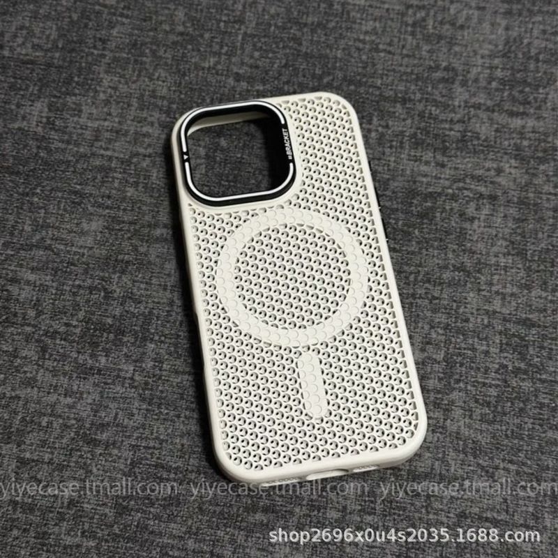 夏の放熱に適した iPhone16ProMax 磁気 Apple 15 携帯電話ケース フレーム ブラケット ハニカム通気性 新品|undefined