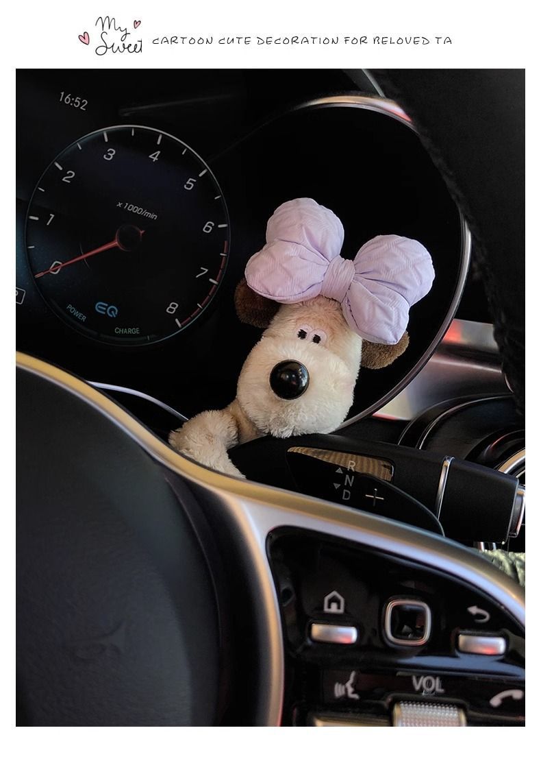 Cute doll dog car bumper decoration Mercedes-Benz car turn light wiper doll decoration car accessories female
