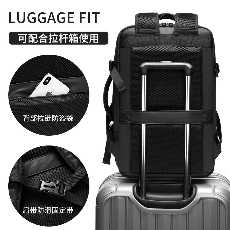 Mochila de expansión transfronteriza de negocios mochila impermeable bolsa de viaje multifuncional bolsa de ordenador portátil mochila de los hombres bolsa de los hombres