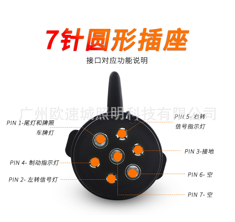Cross-Border Amazon New Trailer Light Truck Led Tail Light Truck Led Warning Light European Standard Magnetic Trailer Light