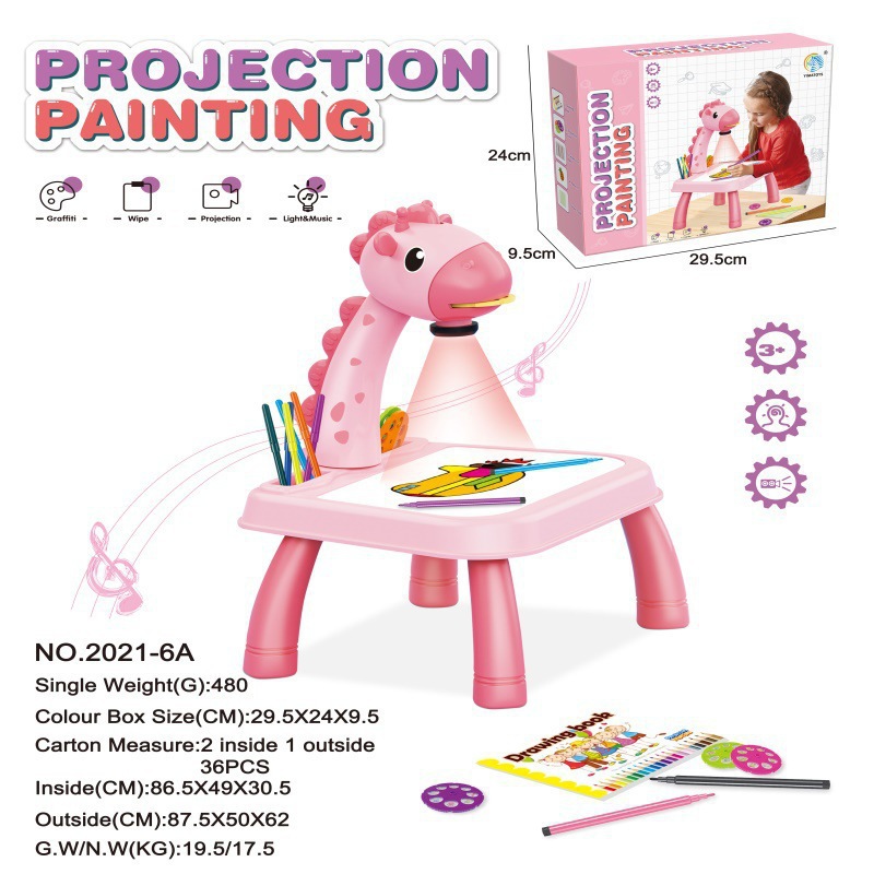 Cross-border Intelligent Children's Projection Drawing Board Enlightenment Early Education Drawing Board Table Painting Graffiti Drawing Board Children's Toys Wholesale