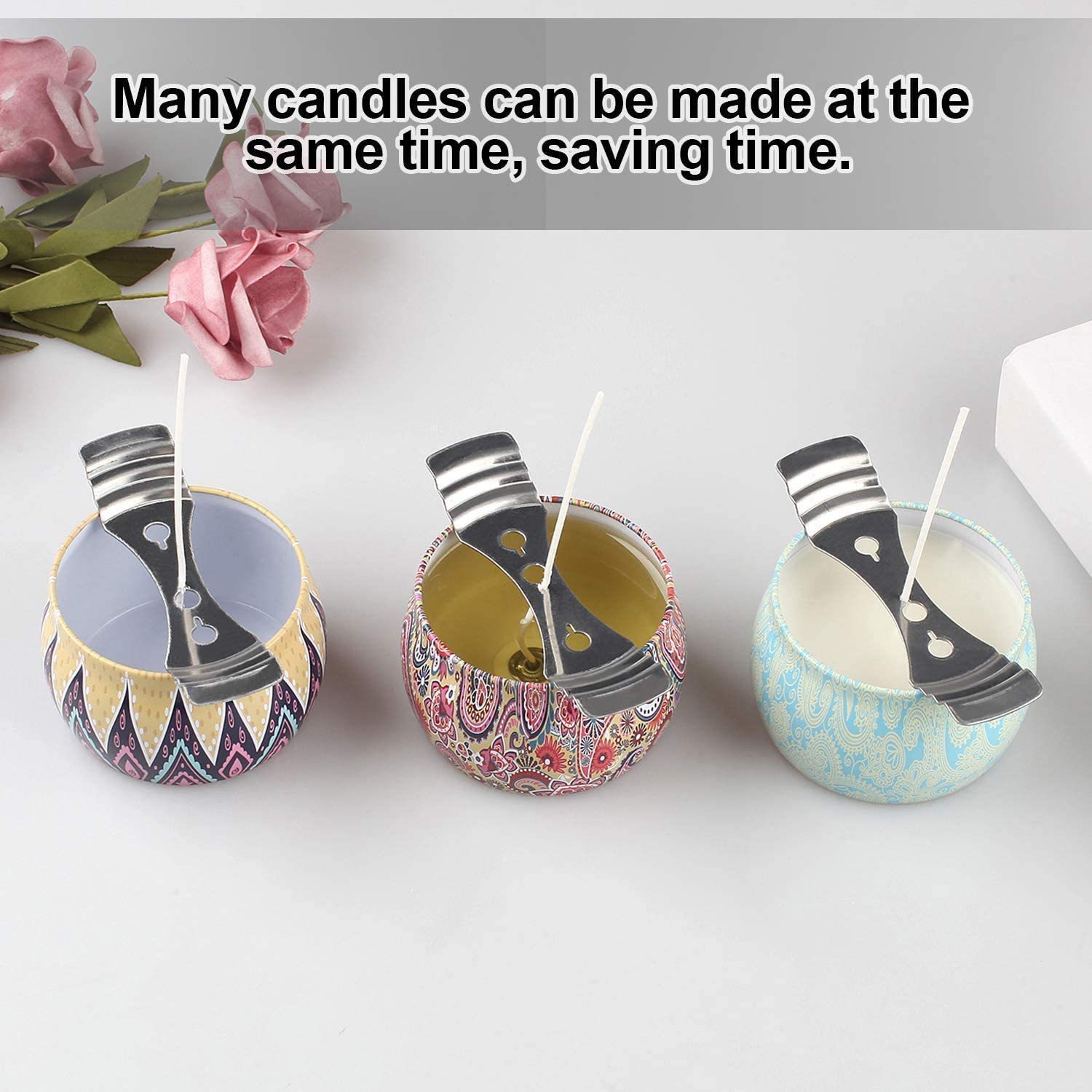 Soporte de mecha de vela de tres agujeros en stock, suministro directo de fábrica