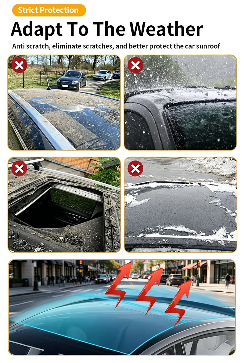Cross-Border Exclusive Supply for 2020-2024 Model 3 Pre-Cut Tpu Sunroof Black Crystal Ice Armor Heat Insulation Film