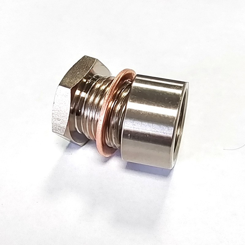 Tuerca de soldadura del tubo de escape M18x1.5 niquelado de hierro, tornillo de sellado del tapón hexagonal exterior, piezas de modificación del automóvil