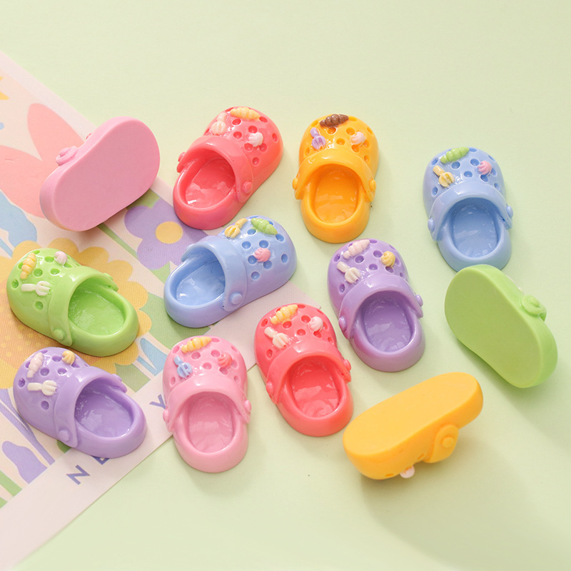 かわいいカラフルな下駄スリッパ diy クリーム接着剤キーホルダーヘアピン靴花靴バックル樹脂ジュエリーおもちゃ|undefined