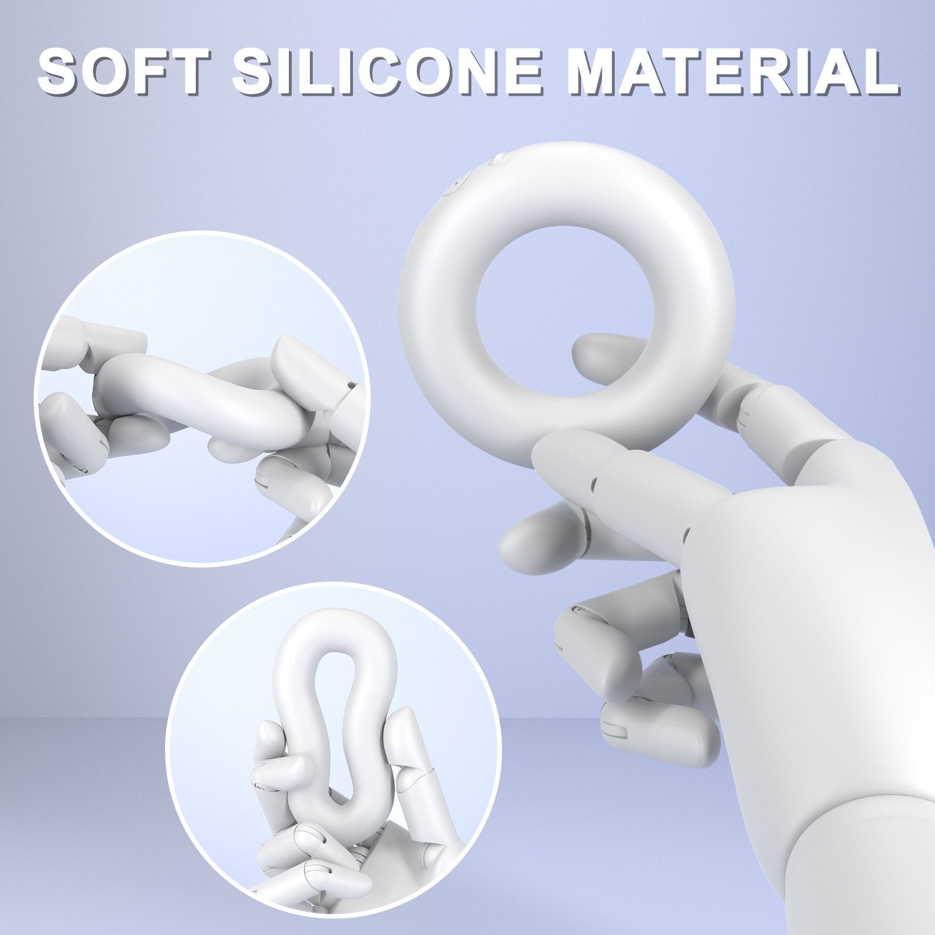 JK012 Vibrating Cock Ring, Remote-Control Silicone Couples Vibrator, White — detail image 13