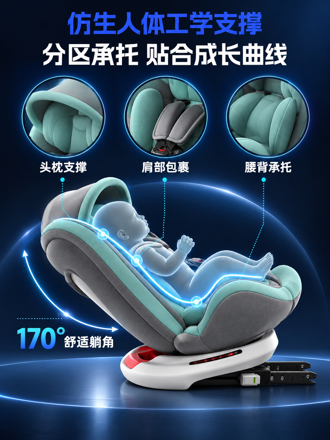 Cross-border car child safety seat, suitable for babies aged 0-12, with a 360-degree rotating design for in-car use
