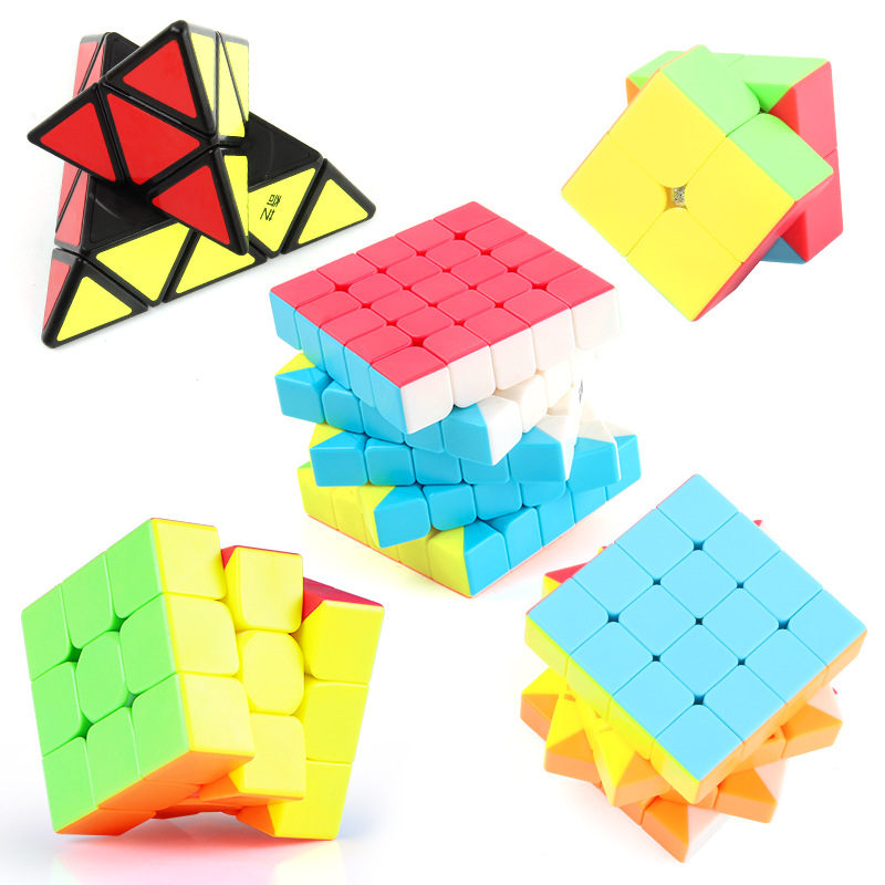 Qiyi Guerrero Nivel 2, 3, 4, 5 pirámide en forma especial S set vela W Rubik cubo de la ciencia intelectual y la educación de los niños juguete de carreras