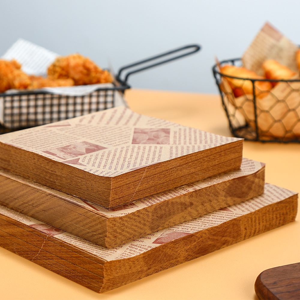 Grease-proof Paper for Fried Snacks Food Disposable Grease-proof Paper Oil-absorbing Paper Baking Oil Paper Dinner Plate Bread Pad Paper