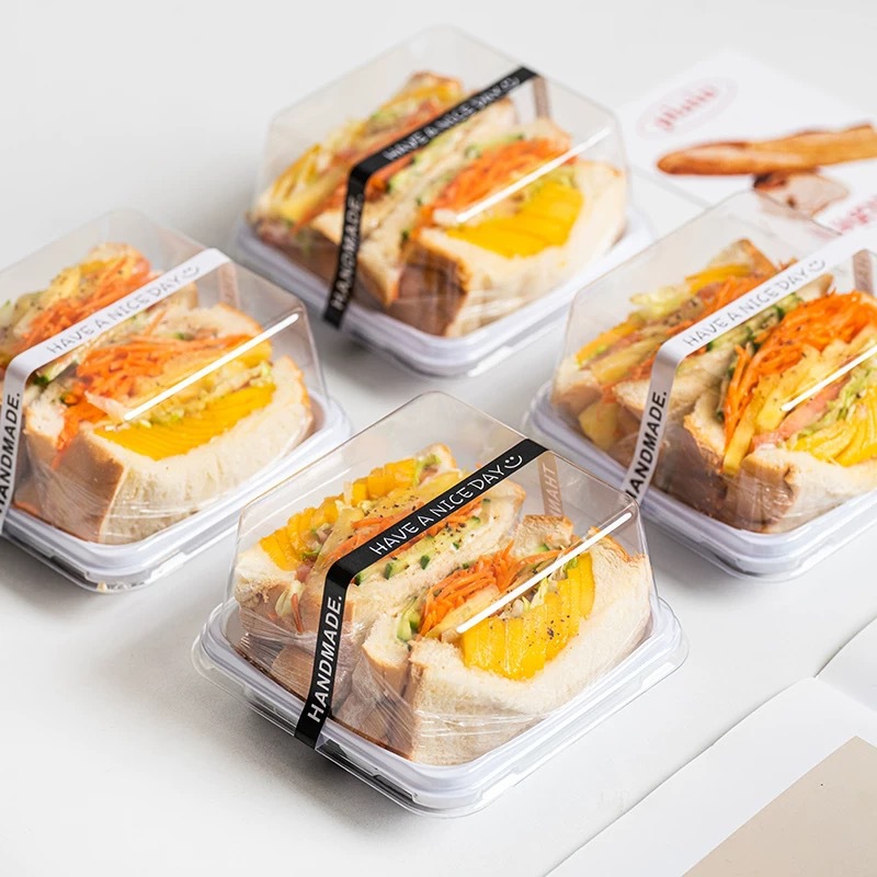 泡芙打包盒三明治面包装盒提拉米苏西点甜品烘焙一次性方形透明盒