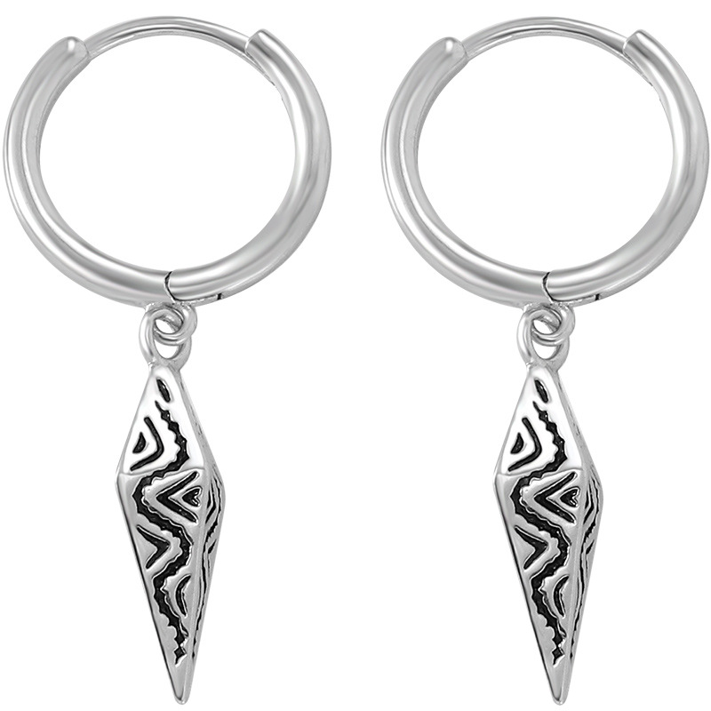 Minimalistinis rombo formos auskaras vyrams retro stiliumi_voghion.com