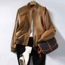 海宁春秋季新款皮衣宽松显瘦大码加厚外套女装韩版短款皮夹克