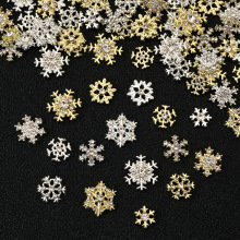 跨境爆款合金立体花环雪花美甲饰品圣诞指甲装饰耳钉手机壳配饰品