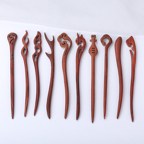 Red sandalwood hairpin, antique sandalwood hairpin, simple modern red sandalwood hairpin, Hanfu hair accessories, daily cheongsam hairpin