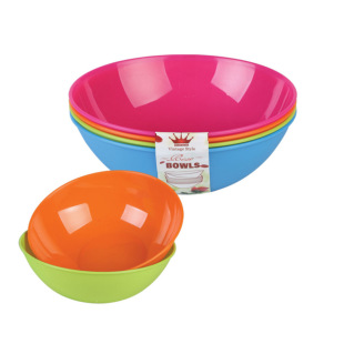 Wholesale PP plastic tableware set color bowl and dish set household plastic salad bowl set set of three
