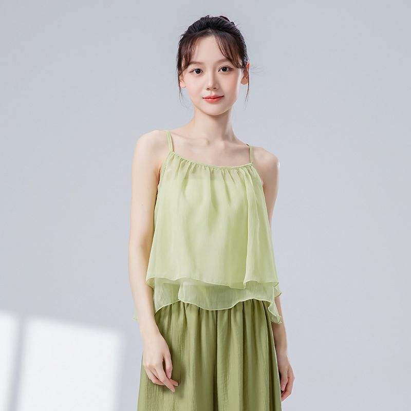 古典舞蹈服女夏季新款宽松飘逸纱衣两件装国风仙气练功演出服上衣|undefined