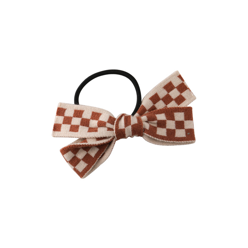 Fashion Checkerboard Knitted Bow Hair Rope Wholesale Nihaojewelry display picture 11