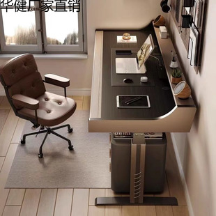 Smart Adjustable Table Italian Minimalist Black Solid Wood Computer Table Modern Internet Celebrity Home Office Electric Adjustable Desk