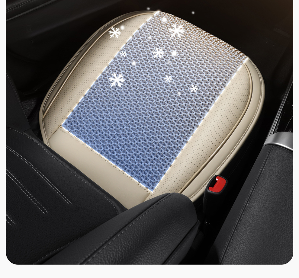 Factory Direct Sales Breathable Leather and Ice Silk Combination Three-Dimensional Comfortable Soft Universal Car Seat Cover for All Seasons, Durable and Stain-Resistant