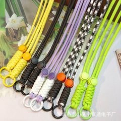 Mobile phone diagonal lanyard creative long diagonal lanyard color-blocked knotted lanyard colorful mobile phone case lanyard