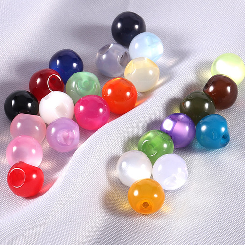 Colorful round qipao buttons, national style imitation jade bead buttons, Hanfu bead buttons, shirt collars, small pearl buttons