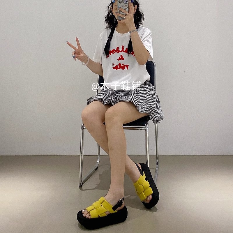 Fashionable yellow woven casual summer breathable comfortable…