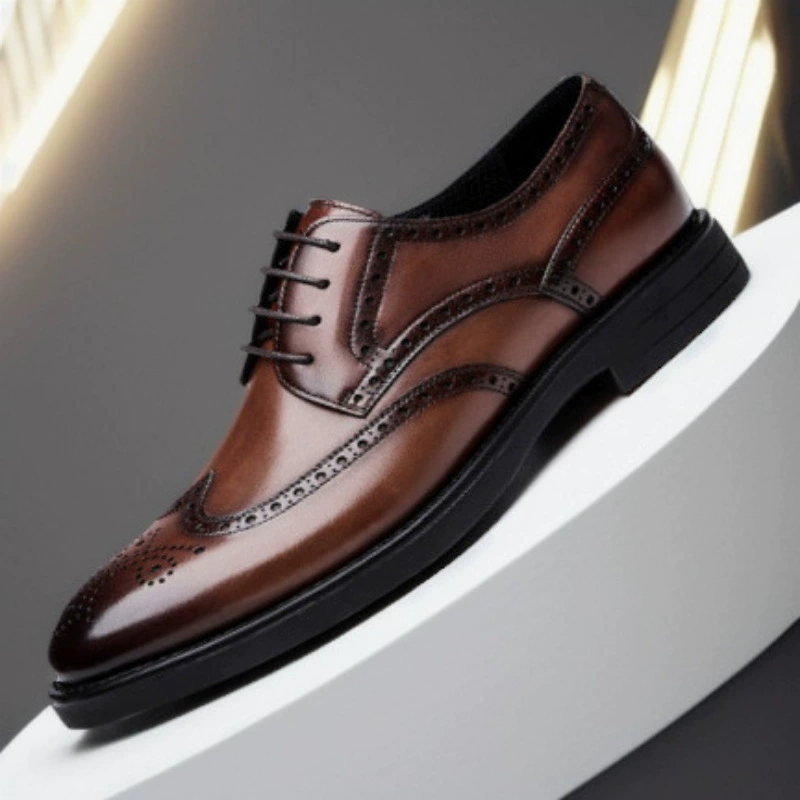 2024 новые брок резные кожаные туфли мужские британские европейские и американские бизнес-туфли дышащие жених свадебные туфли мужские