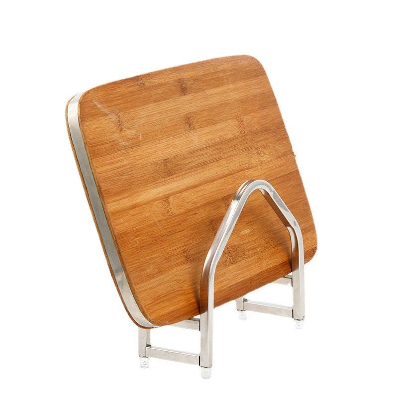 Double-Layer Cutting Board Rack, 304 Stainless Steel, Adjustable Slots, Compact 20×16×20 cm