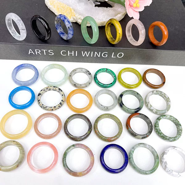 Cross-Border Natural Crystal Jade Ring Running Ring Ring Antique Style Play Bracelet Handheld Accessories Running Ring Wholesale