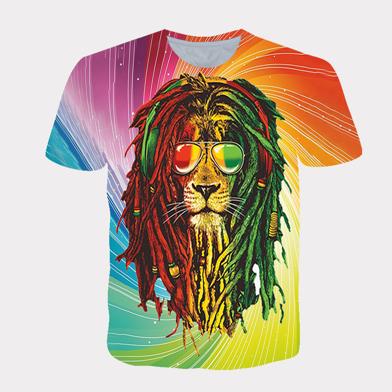 Wholesale Fashion Summer Bob Marley Series 3D Digital Printing Loose Sport Short Sleeve T-Shirt