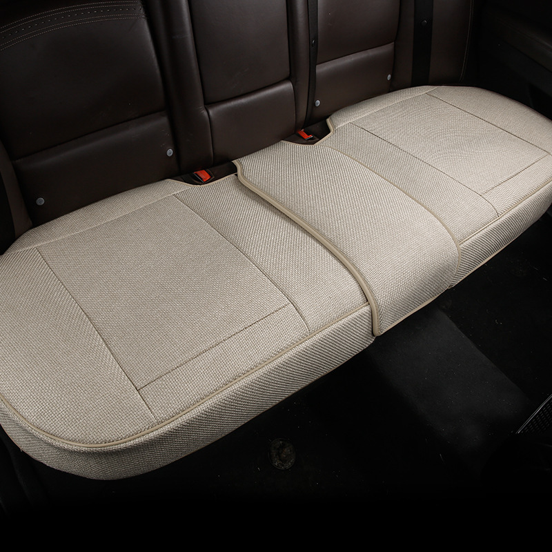 New Full-Coverage Linen Car Seat Cushion for Single Front Seat, Breathable and Suitable for All Seasons, Cross-Border Purchase with Labeling
