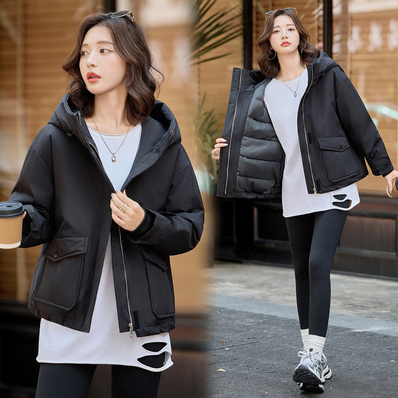 2025 Winter New Parka Cold-Proof down Jacket Women's White Duck down Jacket Hooded Warm Work Jacket