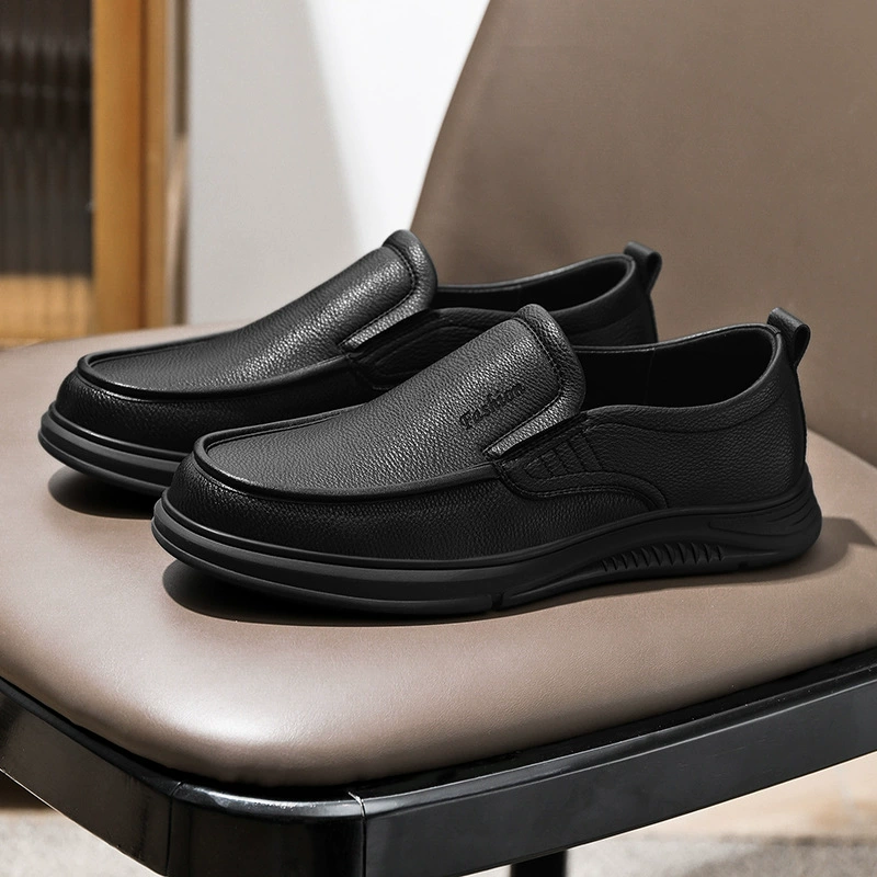 Мужская педаль черная кожаная обувь осень новый британский бизнес повседневная обувь для мужчин удобная ленивая обувь
