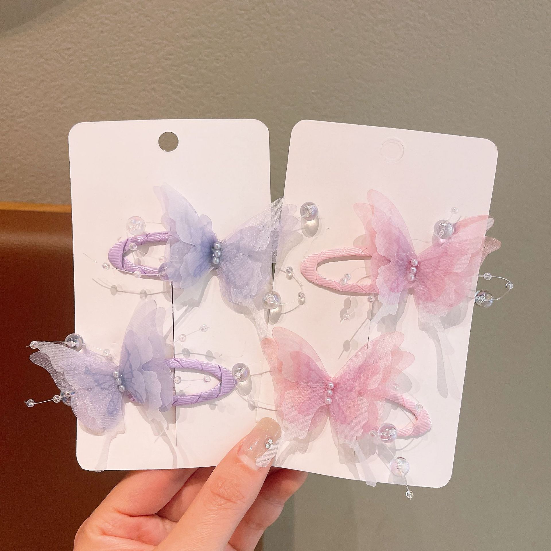 Clip de cabello de mariposa infantil princesa lateral BB clip no daña la cabeza detrás de la cabeza clip de cabello de niñas rotas clip de cabello adornamiento para el cabello