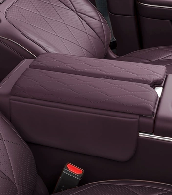 Suitable for Lantu Taishan X8 Armrest Box Heightening Protective Cover, Original Car Color Matching, Velcro Installation, Upgraded Storage Pocket (Armrest box pad) - lantu-taishan-x8-rosewood