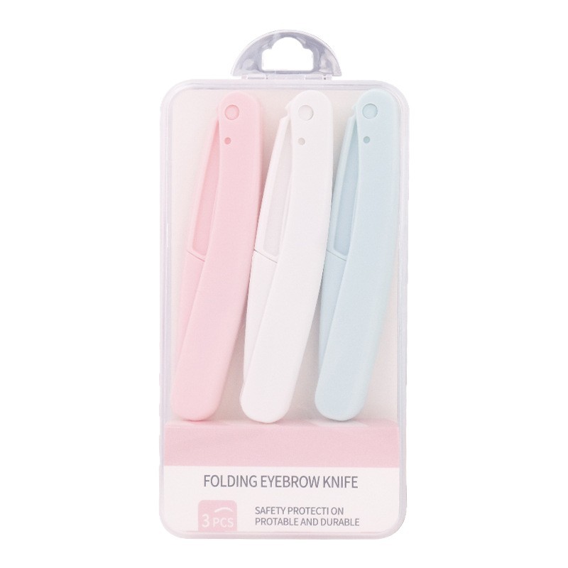 Hot brow plegable acero inoxidable macro raspador de afeitar raspador de cejas principiantes cosméticos cuchillo de cejas