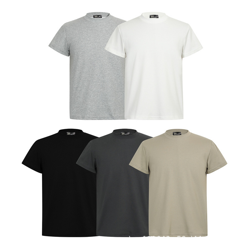 Summer basic 260g smart quick-dry cotton heavy-weight short-sleeved American retro simple shoulder slim top T-shirt Summer basic 260g smart quick-dry cotton heavy-weight short-sleeved American retro simple shoulder slim top T-shirt