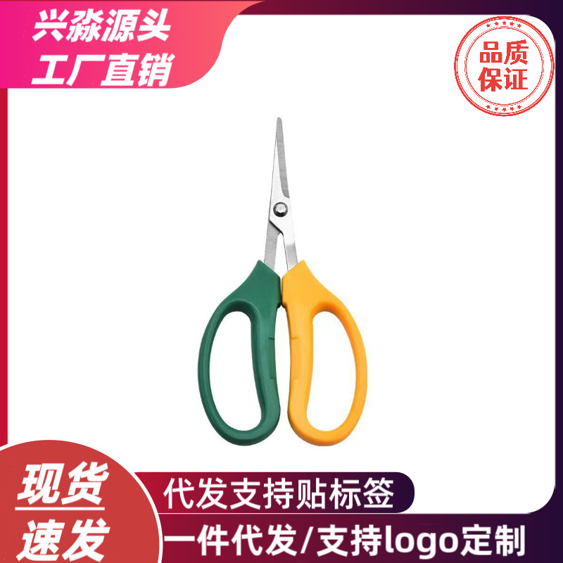 阳江园林工具果树采摘葡萄摘果剪不锈钢园艺稀果剪刀翘头树枝剪